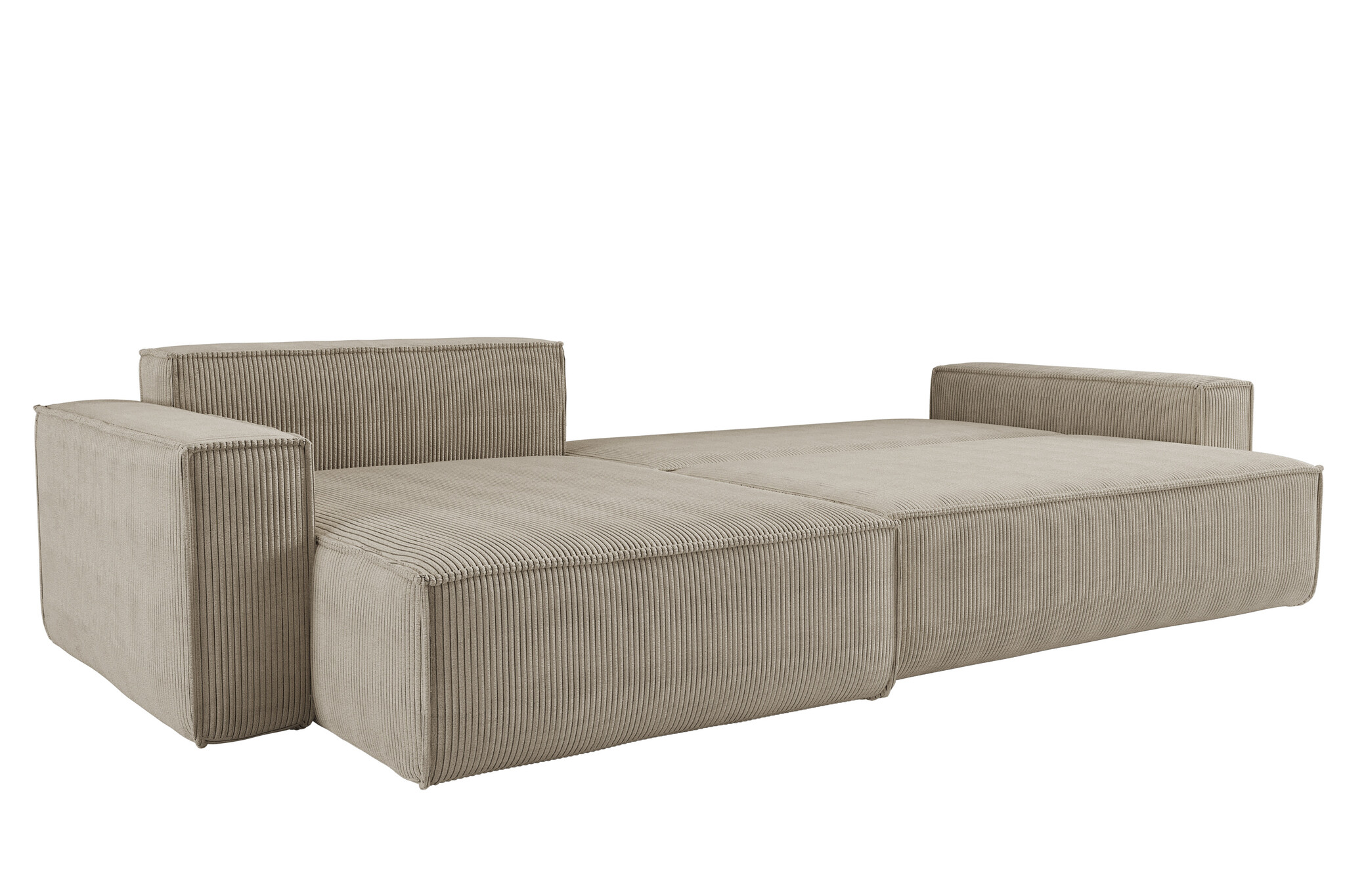 OP=OP Hoekbank Karlo XL  -Ribstof Grijs - Slaapbank met opbergruimte -Universeel