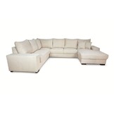 Slaapbank met opbergruimte  | U-bank Gaia met luxe stoffen en kleuren naar keuze!