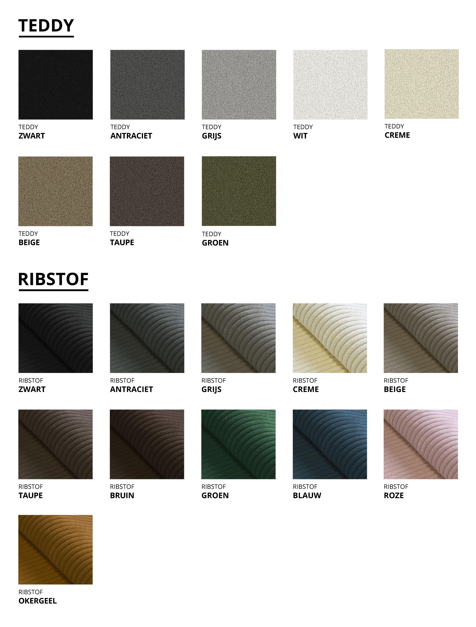 Hoekbank Mara met luxe stoffen en kleuren naar keuze !