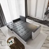 2dekans Hoekbank Kos Zwart - Universeel - Slaapbank met opbergruimte [Niet in originele verpakking - Kans op schade]