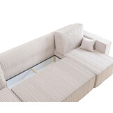 2dekans U-bank Karlo Creme - Slaapbank met opbergruimte -  4 zits [Niet in originele verpakking]