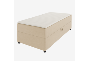 OP=OP Opberg Box Rechts 80 x 210 Beige - incl. Matras - 40 cm hoge opbergruimte + Pocketvering