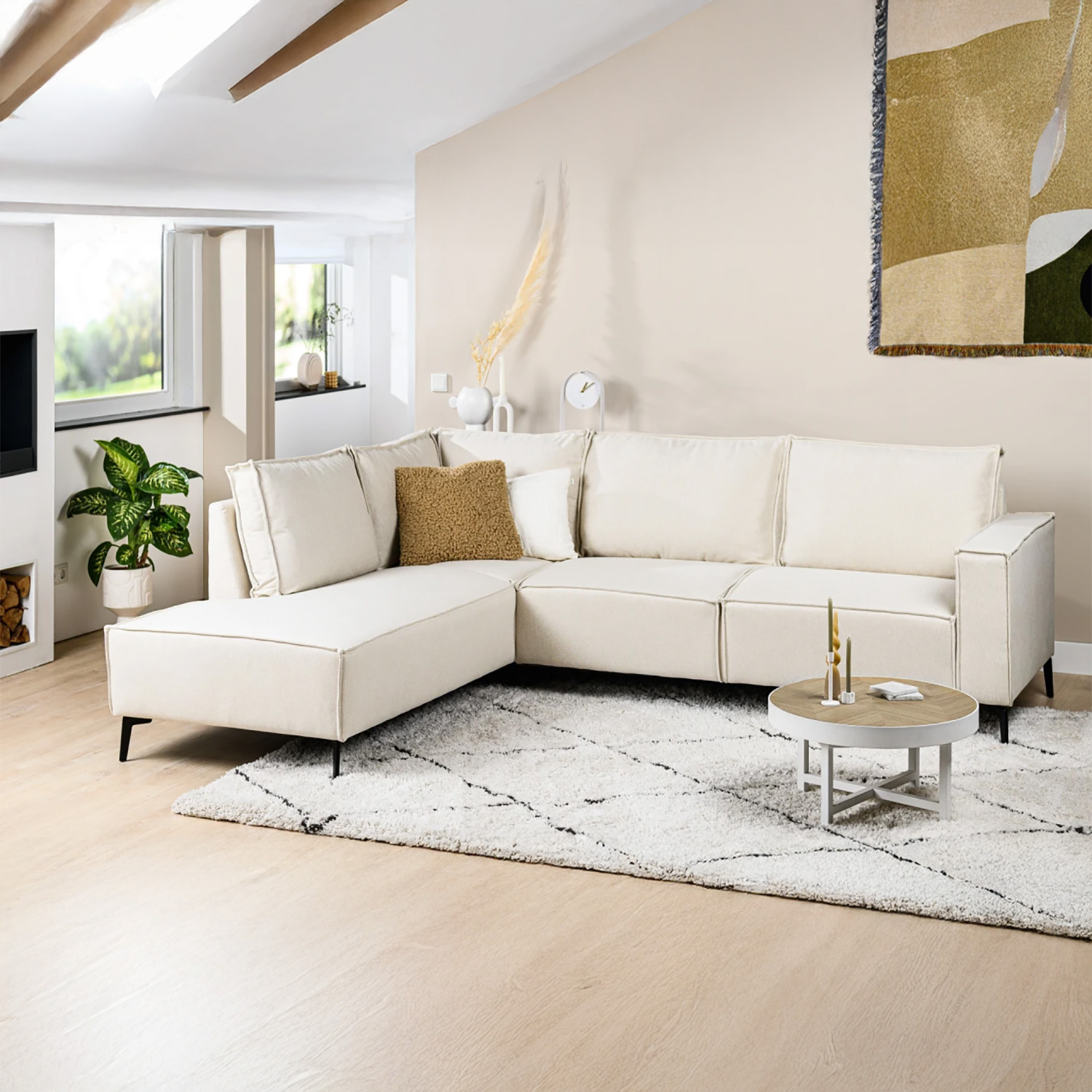 Hoekbank Esmee met luxe stoffen en kleuren naar keuze!