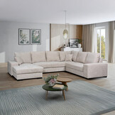 Slaapbank met opbergruimte  | U-bank Gaia met luxe stoffen en kleuren naar keuze!