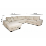 Slaapbank met opbergruimte  | U-bank Gaia met luxe stoffen en kleuren naar keuze!