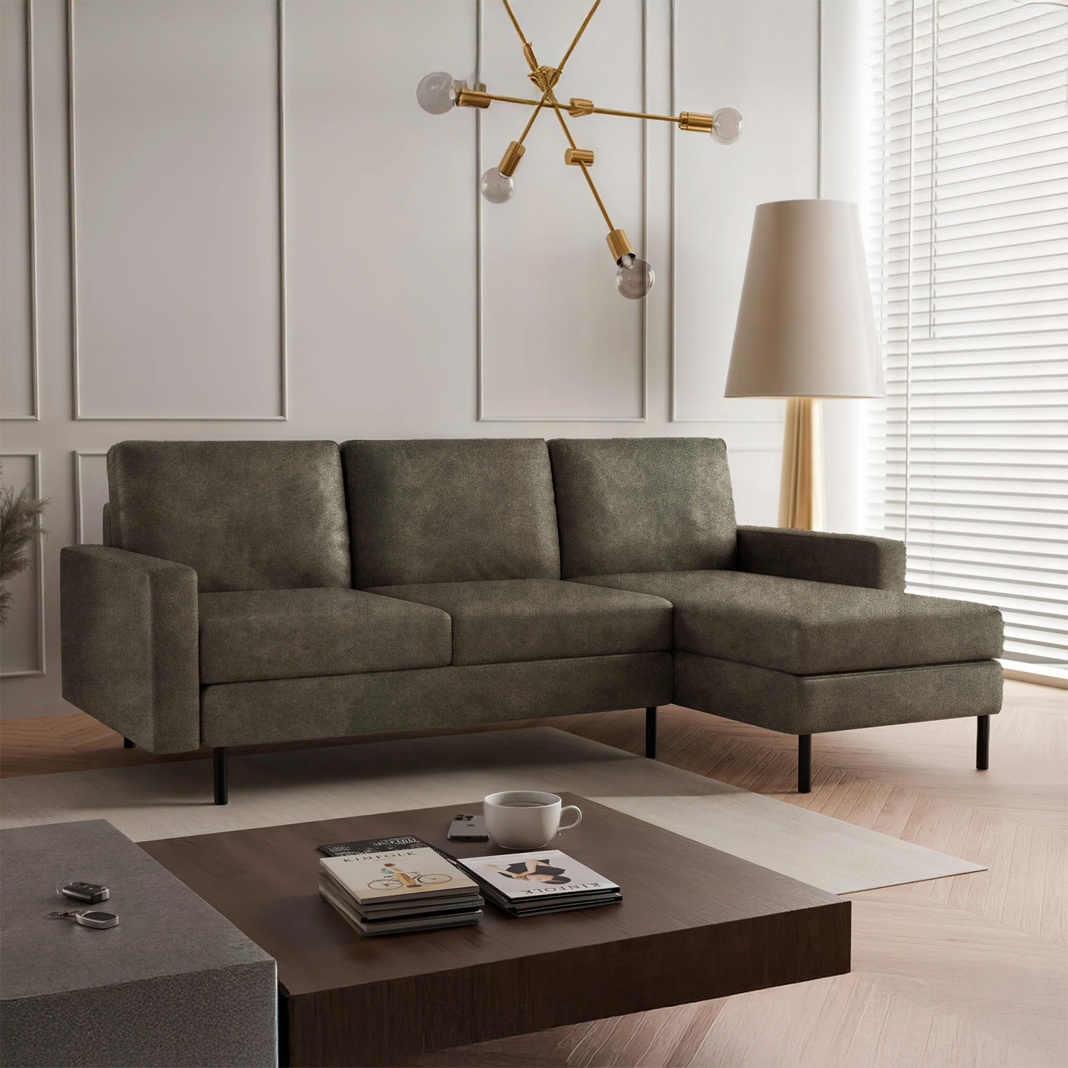 Hoekbank Hawaii - Suède Leder Look - Universeel - 3 zits - In 6 luxe kleuren!