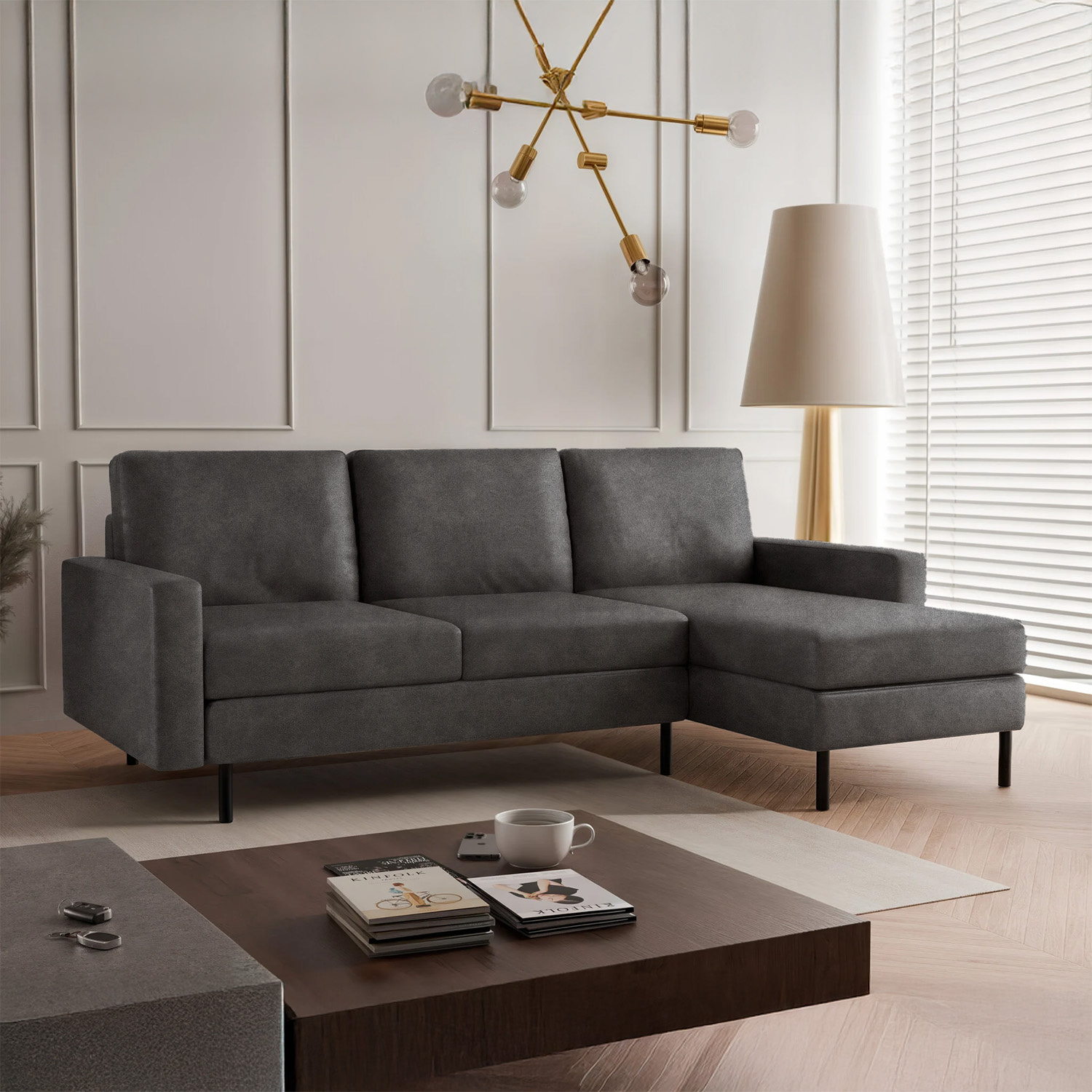 Hoekbank Hawaii - Suède Leder Look - Universeel - 3 zits - In 6 luxe kleuren!