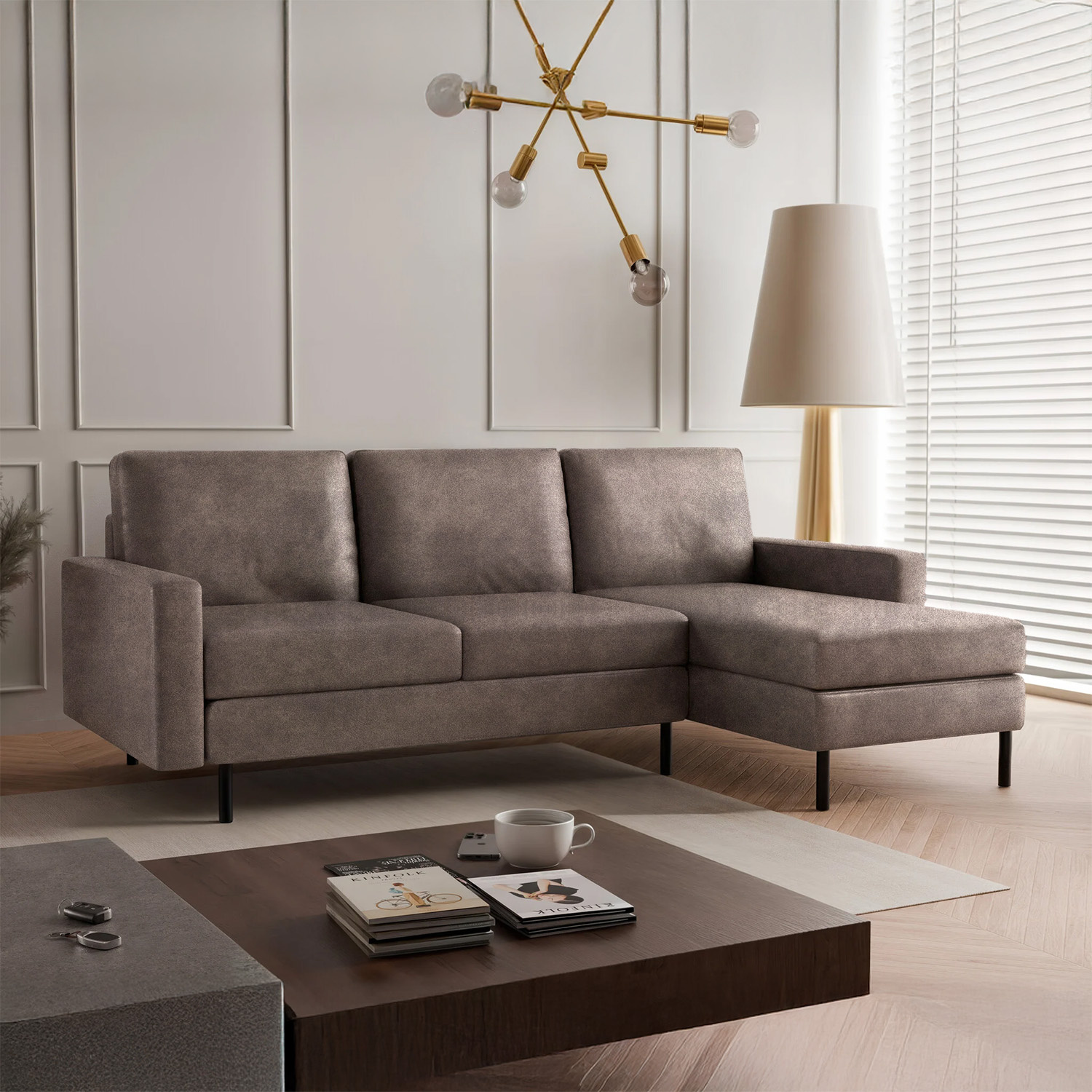 Hoekbank Hawaii - Suède Leder Look - Universeel - 3 zits - In 6 luxe kleuren!