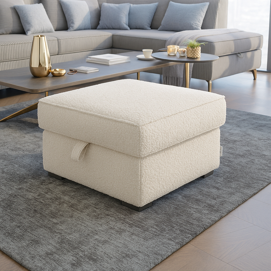 OP=OP Poef Opbergruimte Karlo - Teddy beige