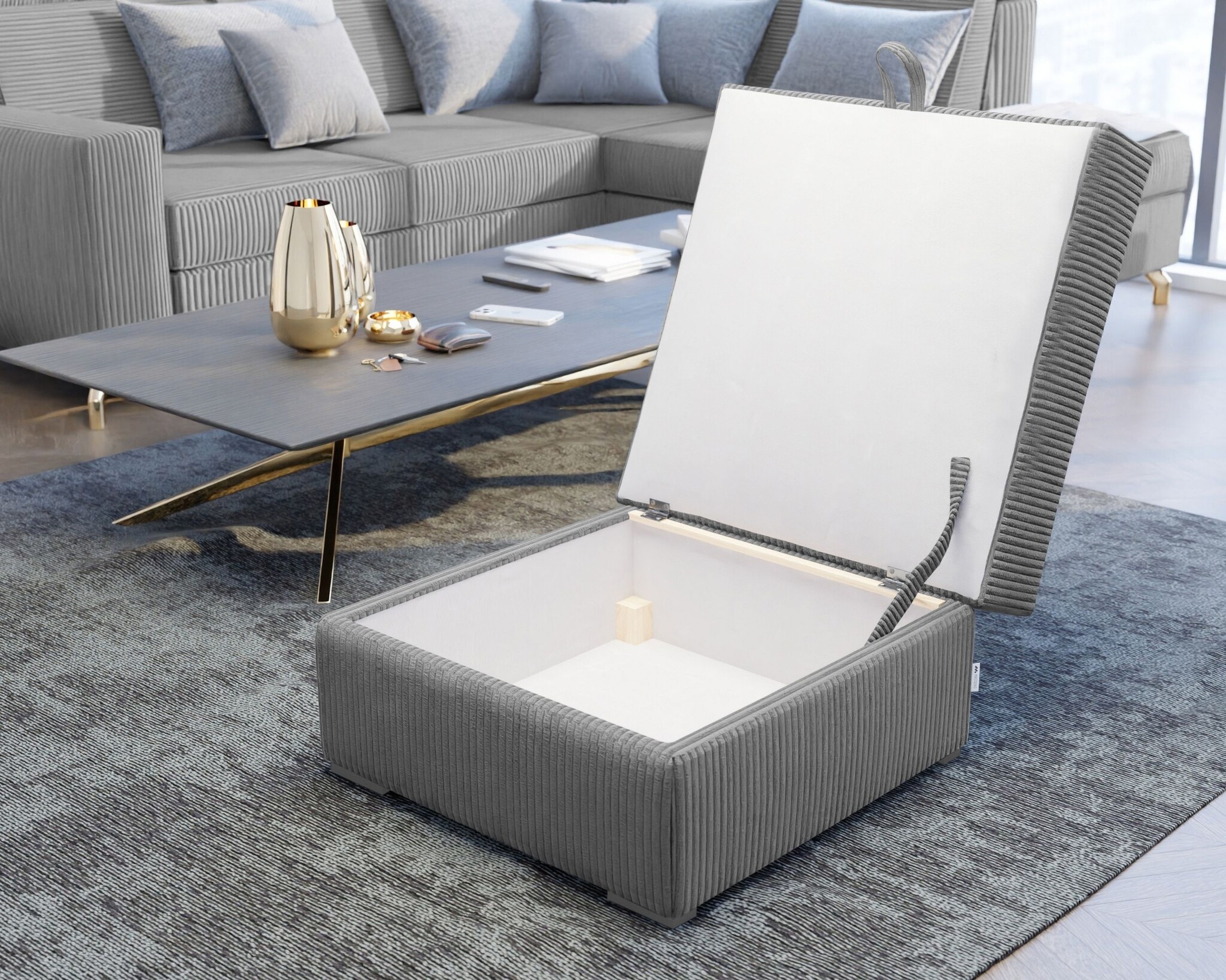 OP=OP Poef Opbergruimte Karlo - Teddy beige