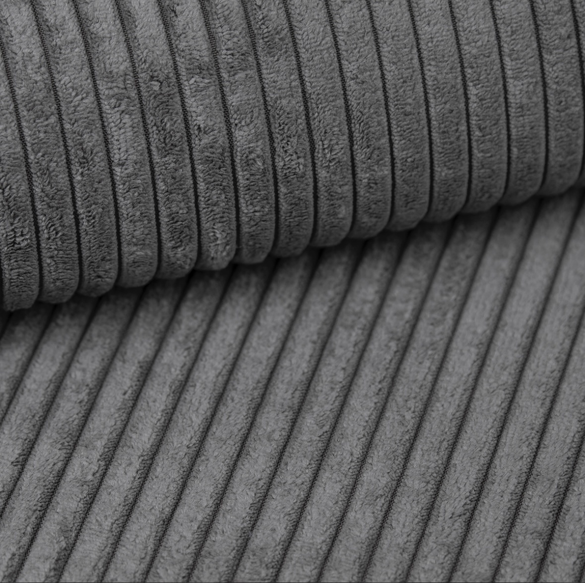 2dekans Hoekbank Karlo Ribstof Grijs - Universeel - Slaapbank met opbergruimte [Speling bij arm en rug gedeelte - Niet in originele verpakking]