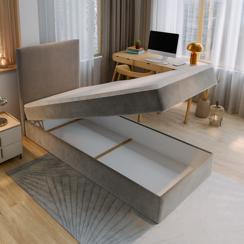 OP=OP Opberg boxspring Basic 80 x 200 Grijs