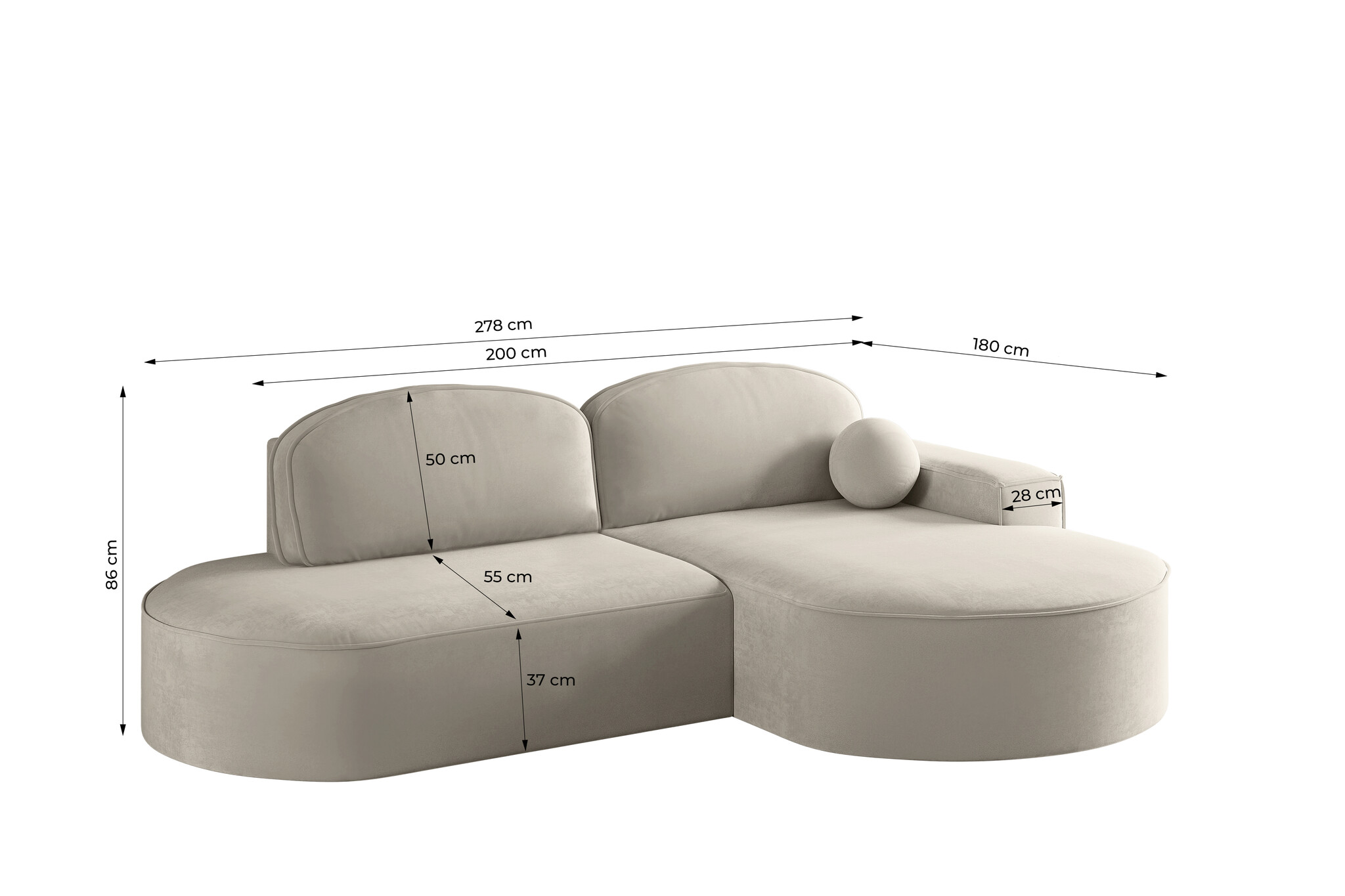 Slaapbank Peru met Opbergruimte | Loungebank en Rond kussen