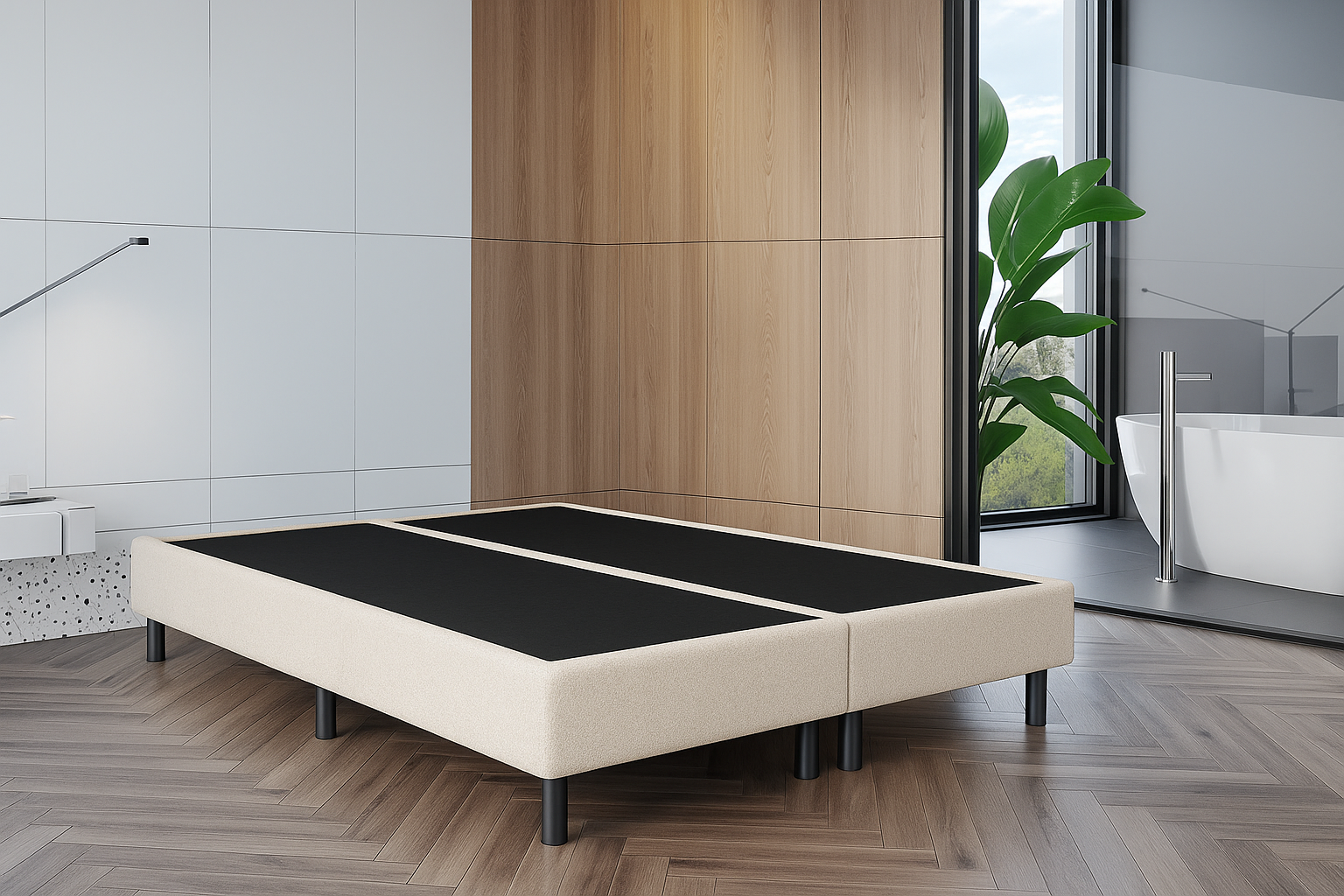 2dekans 30 cm Pocketboxen- Zonder Matras - 120 x 220 Velvet Creme  (Stofschade)