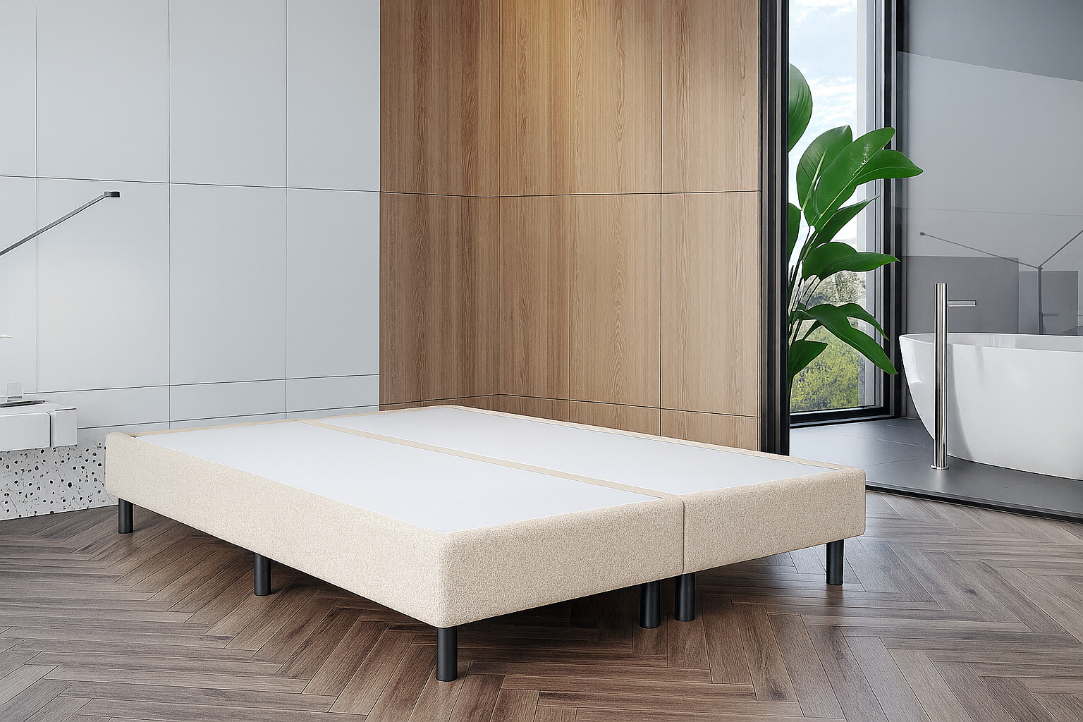 2dekans 30 cm Pocketboxen- Zonder Matras - 120 x 220 Velvet Creme  (Stofschade)