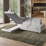 2dekans Showmodel Slaapbank Lex met opbergruimte en verstelbare hoofdsteunen | Hoekbank Teddy Beige - Rechts (Niet in originele verpakking en i.z.g.st.)