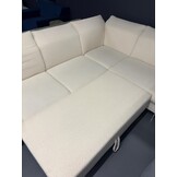 2dekans Showmodel Slaapbank Lex met opbergruimte en verstelbare hoofdsteunen | Hoekbank Teddy Beige - Rechts (Niet in originele verpakking en i.z.g.st.)