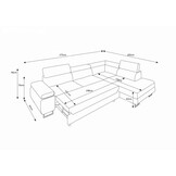 OP=OP Slaapbank met opbergruimte Sem - Hoekbank Rechts - Velvet Beige