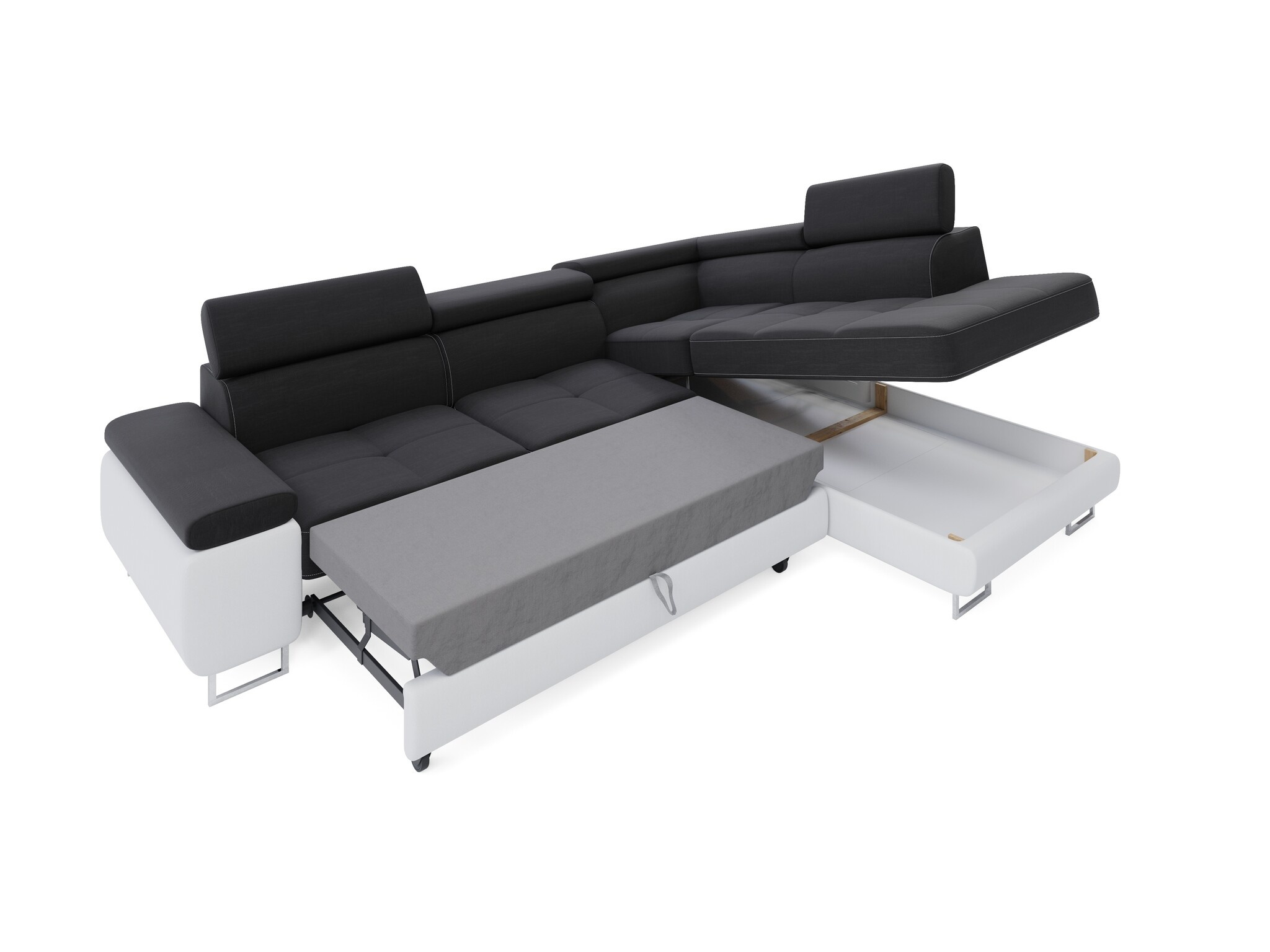 OP=OP Slaapbank met opbergruimte Sem - Hoekbank Rechts - Velvet Beige