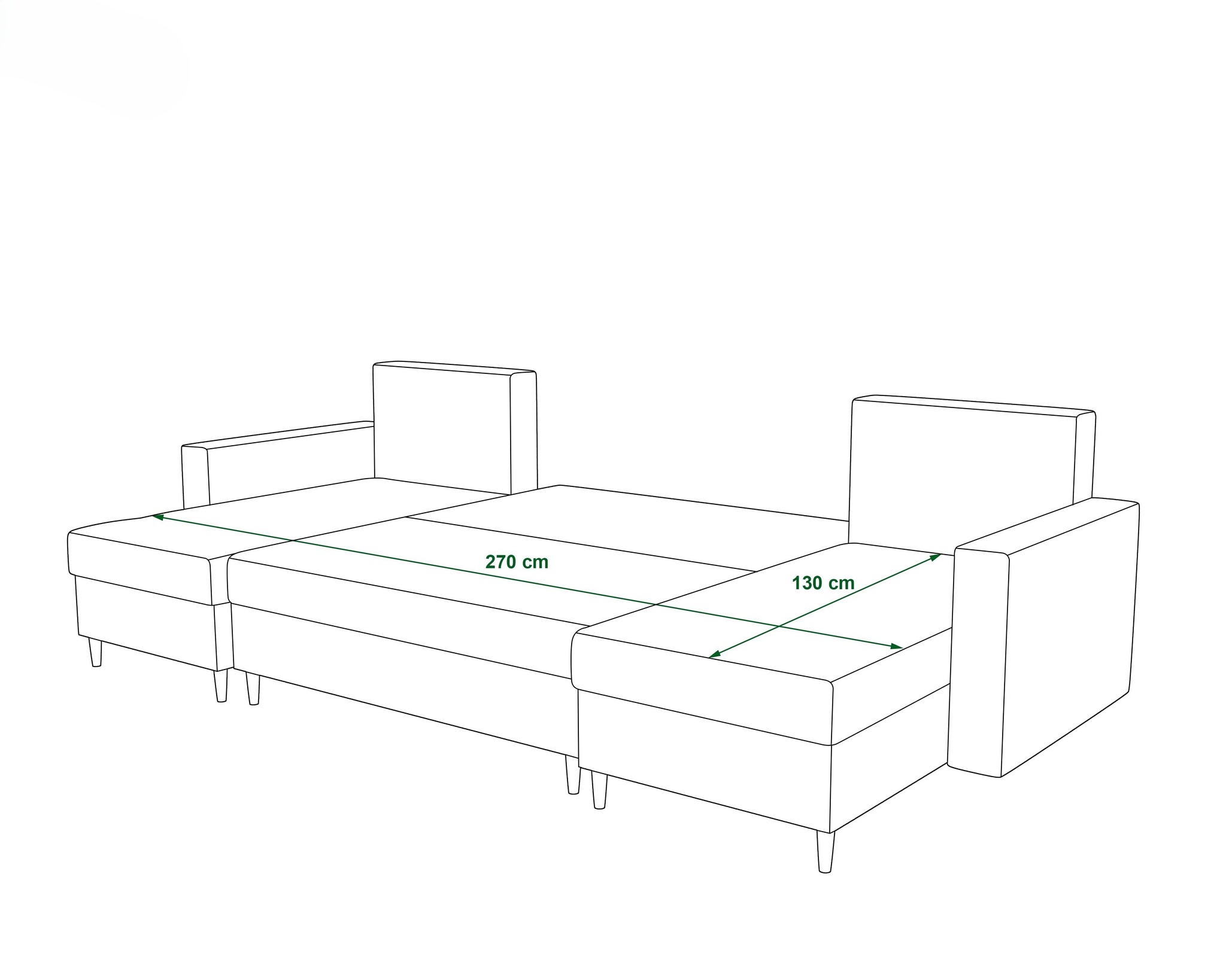 OP=OP Slaapbank met opbergruimte Mick | U-bank - Grijs