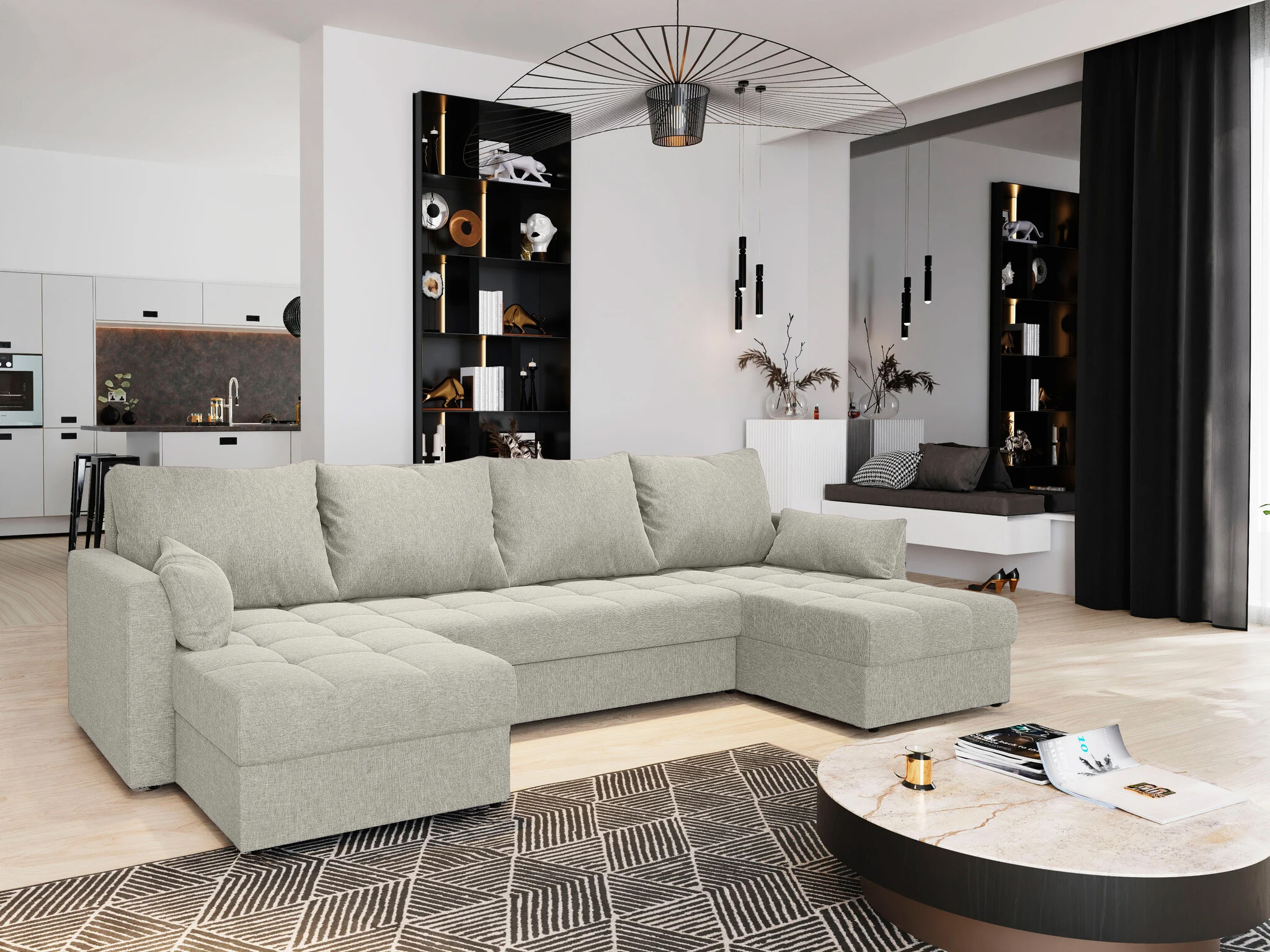 U-Bank Kos - Universeel - Slaapbank met opbergruimte - Zitcomfort Stevig