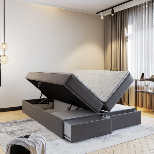 2dekans Opbergboxen met Lade - 180 x 220 DonkerBeige - Diverse Schades - Zonder Hoofdbord