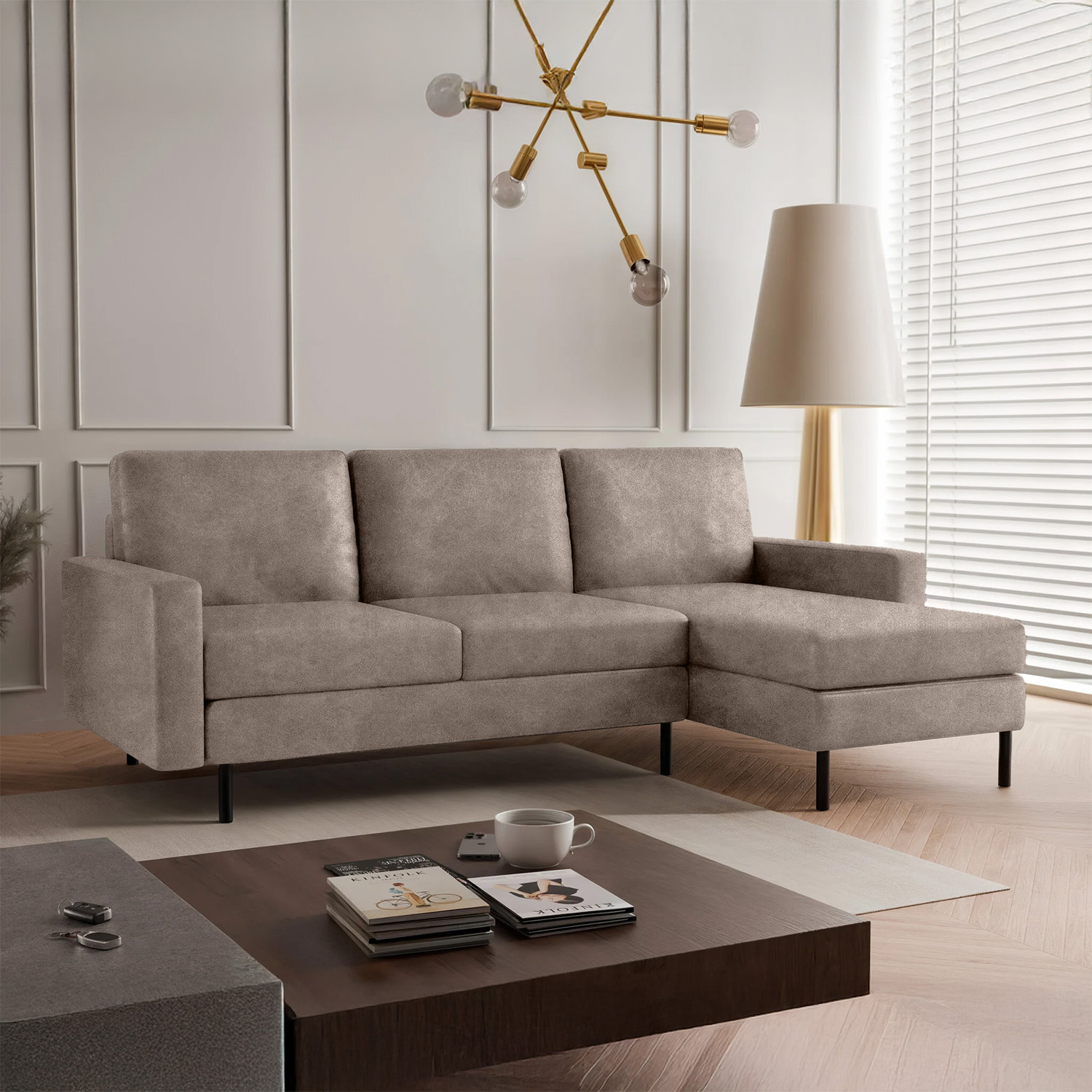 Hoekbank Hawaii - Suède Leder Look - Universeel - 3 zits - In 6 luxe kleuren!