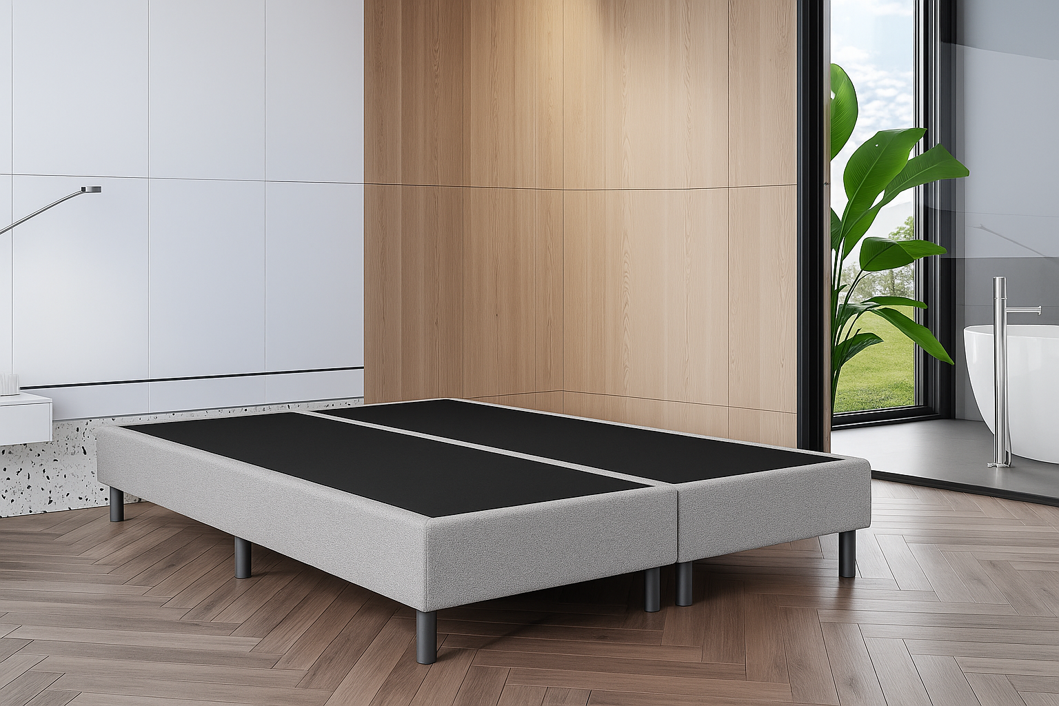 OP=OP 30 cm Boxen Zonder Matras - 180 x 210 Lichtgrijs