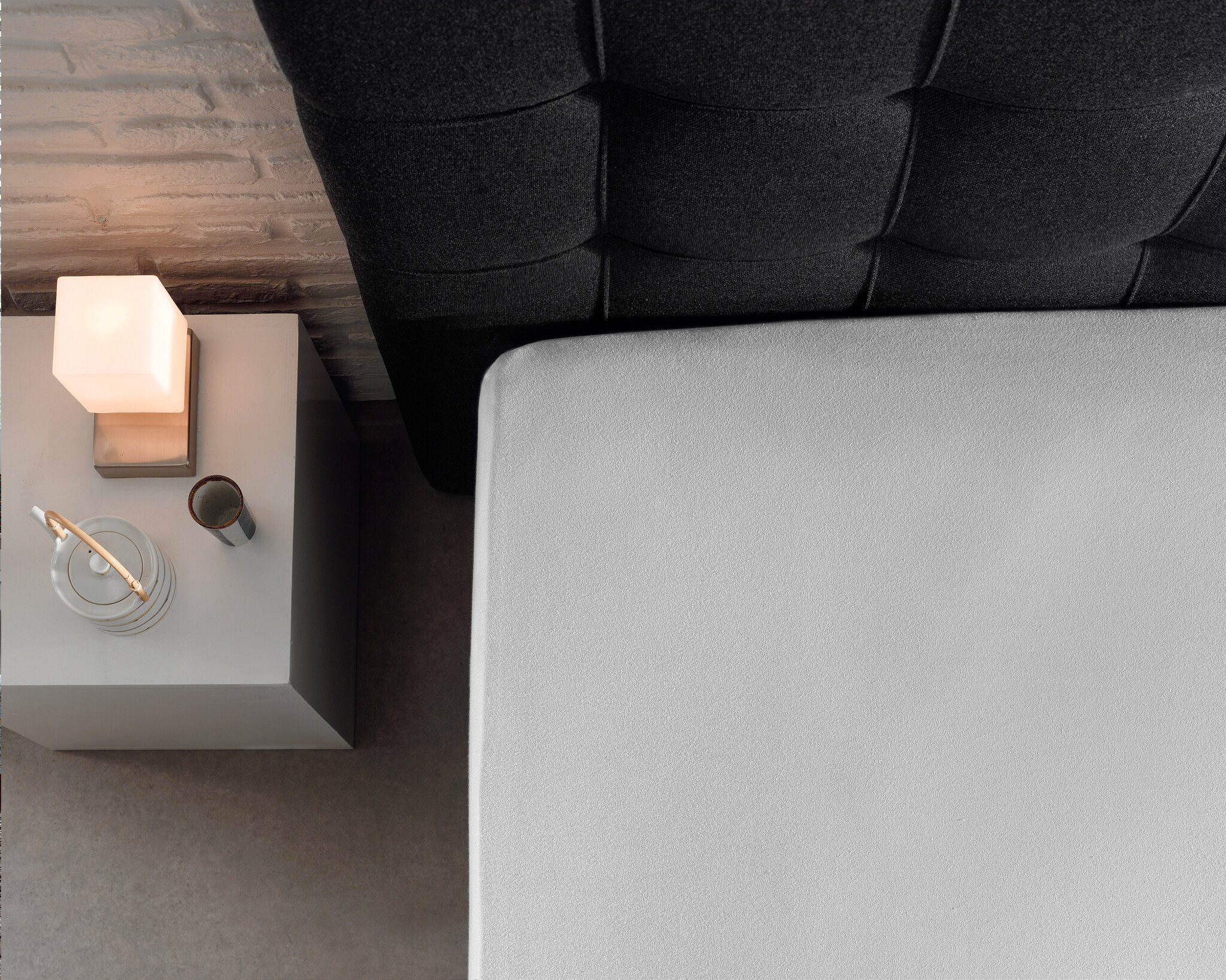 Jersey Hoeslaken Wit | Matras - Enkel