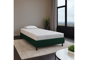 OP=OP Boxspring Student 90 x 200 Kunstleer Groen - Zonder Hoofdbord