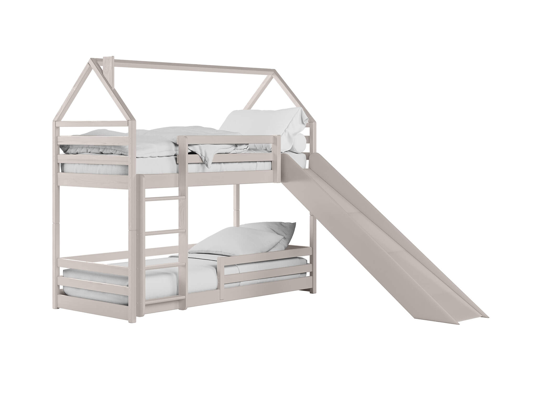 2dekans Stapelbed met Glijbaan Pleun 90 x 200 Taupe (Niet in originele verpakking)