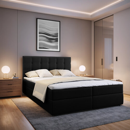 2dekans Opberg Boxspring Bloss 180 x 200 Zwart [Schade binnenkant opbergruimte]