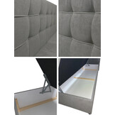 OP=OP Boxspring Glory met Opbergruimte 160 x 200 Velvet Grijs