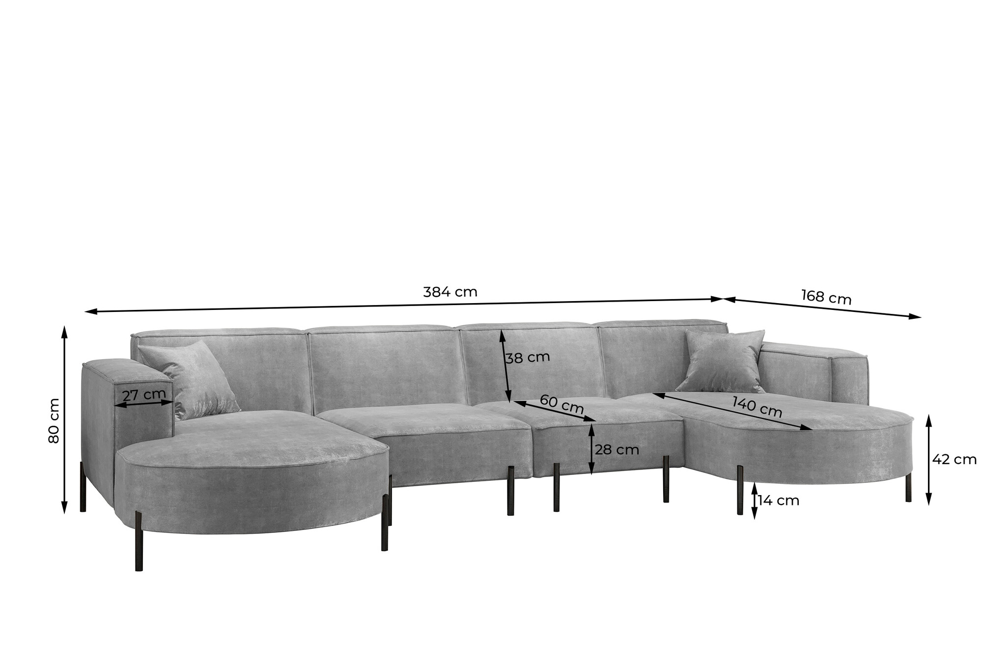 U-Bank Hills XL – Universeel – Ruime keuze in stoffen en kleuren