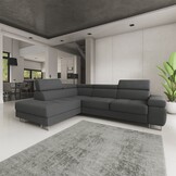 OP=OP Slaapbank met opbergruimte Sem - Hoekbank Links - Velvet Antraciet