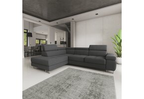 OP=OP Slaapbank met opbergruimte Sem - Hoekbank Links - Velvet Antraciet