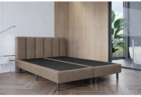 OP=OP Boxspring Monza Zonder Matras - 200 x 220 Donkerbeige - 30 cm Pocketboxen