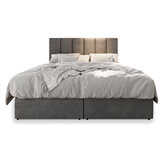 OP=OP Vaste Boxspring Monza 180 x 220 Donkerbeige - Incl. Pocketvering