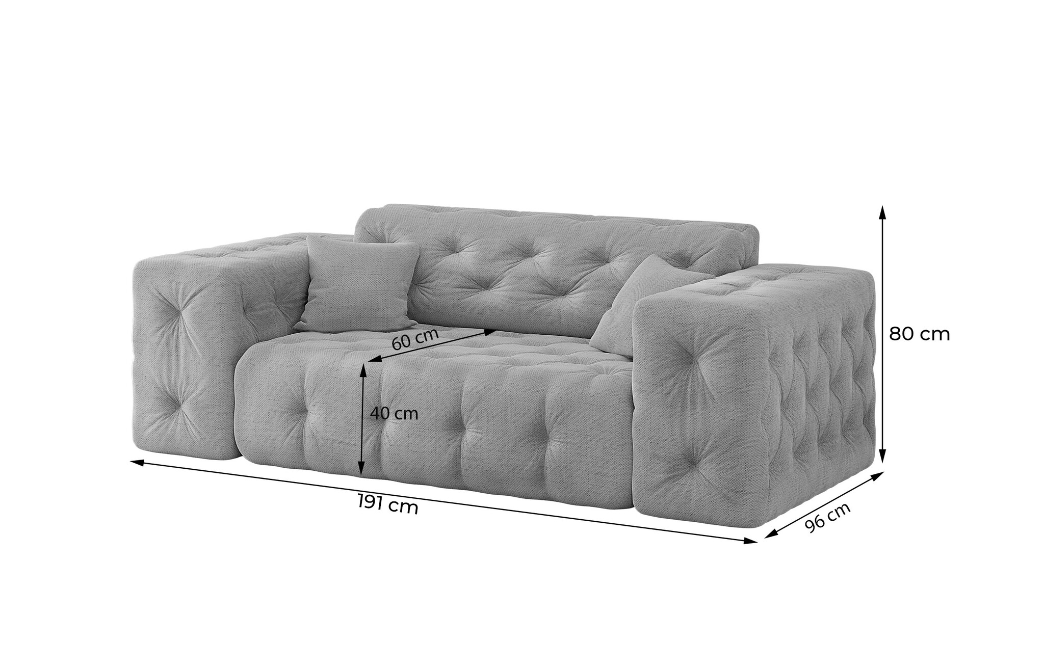 Zitbank Malibu – Universele opstelling – Ruime keuze in stoffen en kleuren