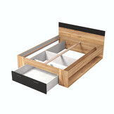 OP=OP Houten Bed met Lade Bern - 160 x 200 Naturel