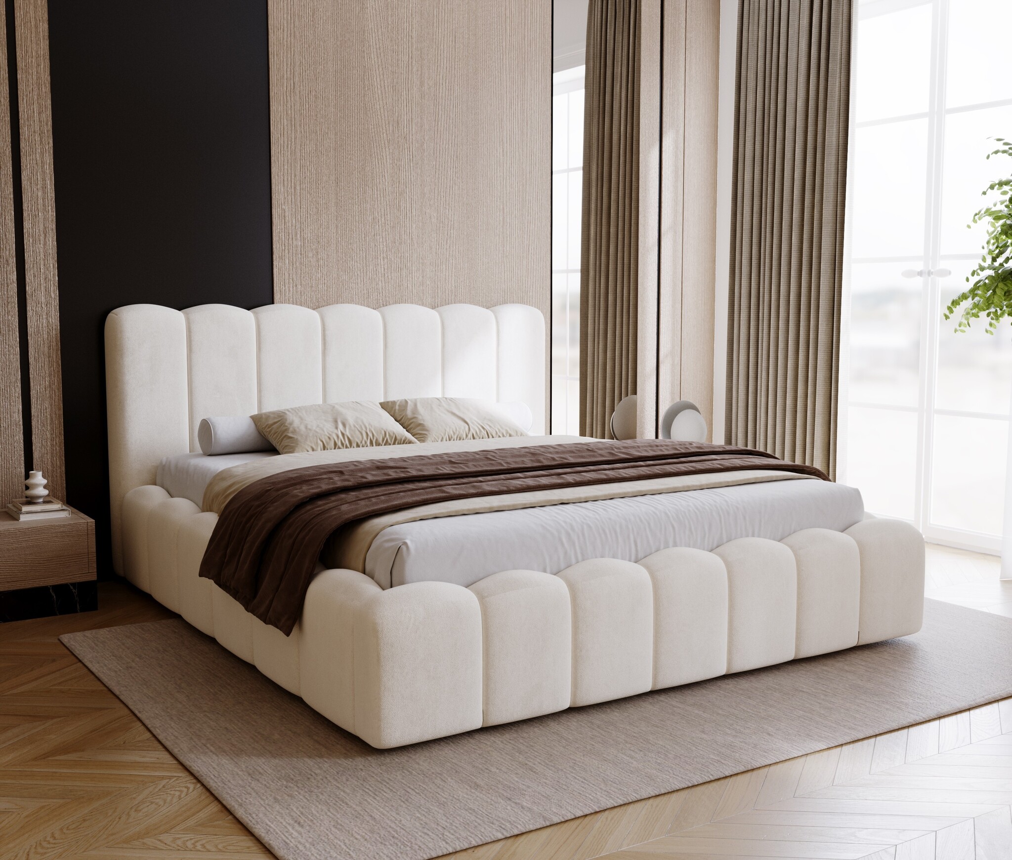 OP=OP Opberg Bed Boris 140 x 200 Beige