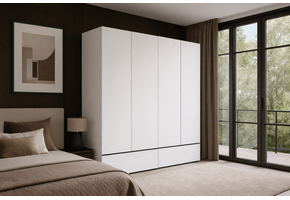 Kledingkast Crotone - Wit - 4-Deurs met Lades