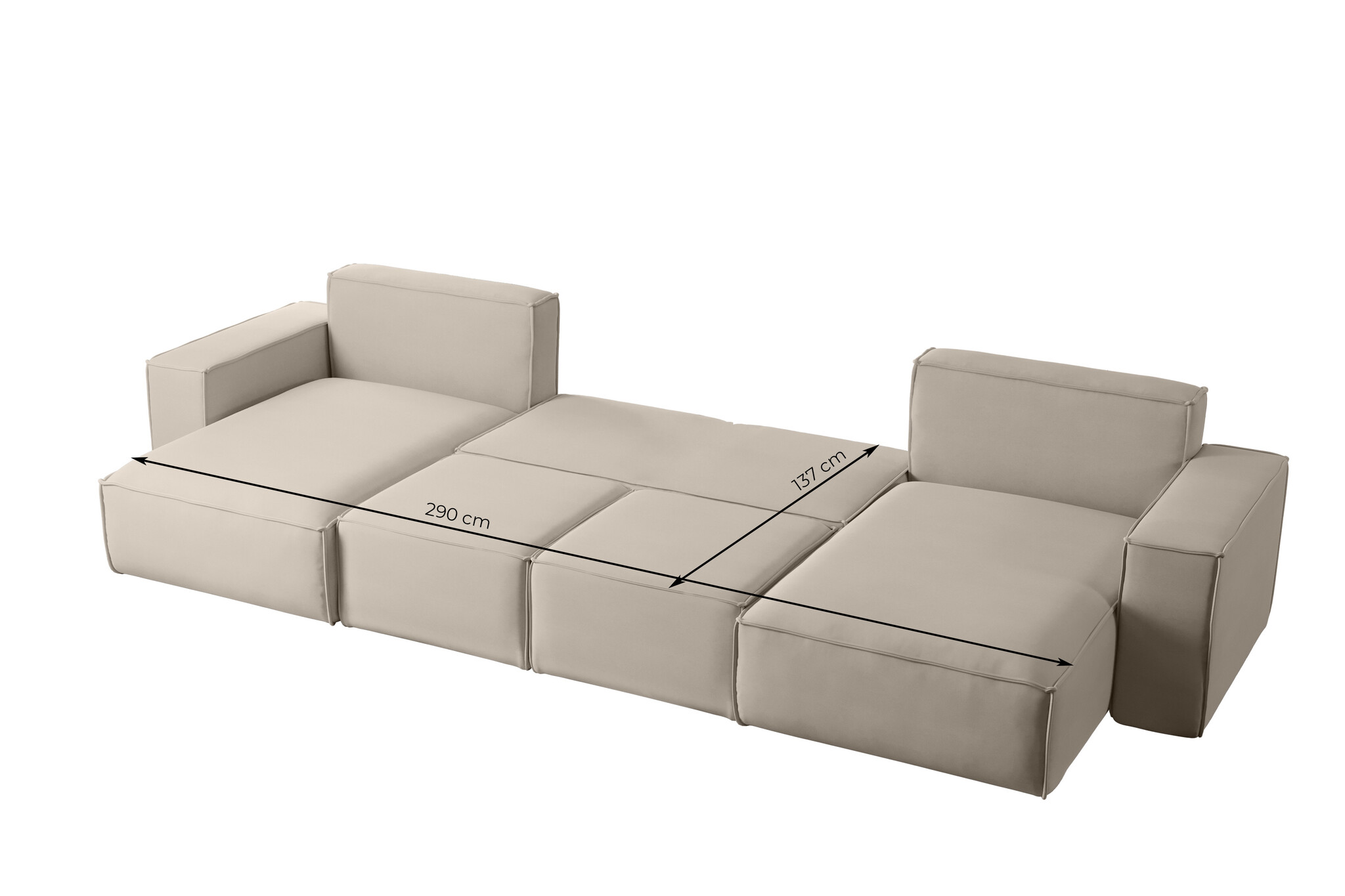 Slaapbank Lecce met Opbergruimte | U-bank