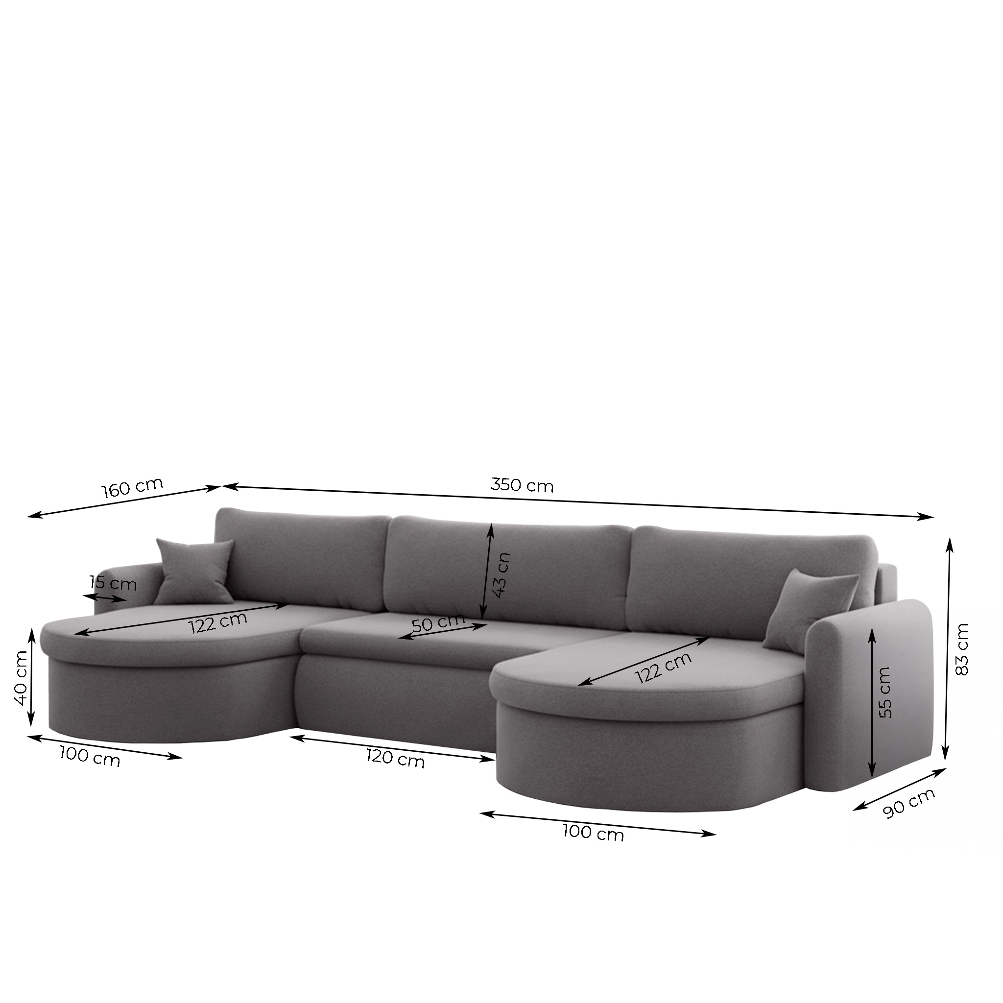 Slaapbank Venetië met Opbergruimte | U-bank