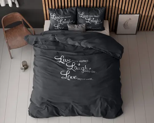 Live, laugh and love Antraciet