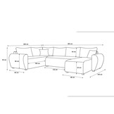 2dekans Slaapbank met opbergruimte Max | U-bank XL | Rechts | Antraciet (Schade rugleuning + Niet in originele verpakking)
