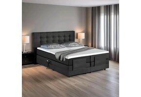 2dekans Elektrische Boxspring King 180 x 200 Zwart/Antraciet [Niet in originele verpakking - Kans op schade]