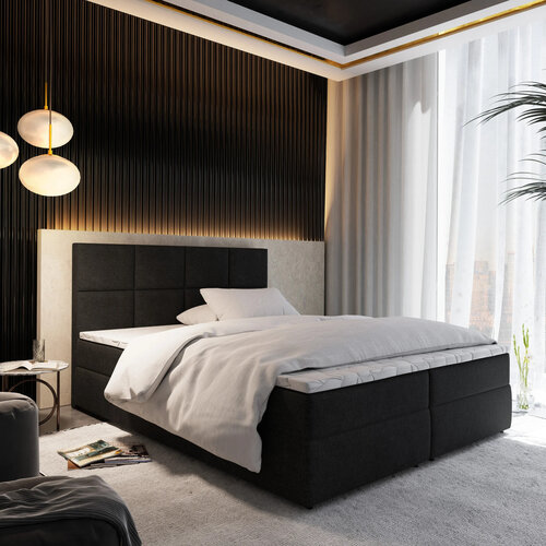 2dekans Vaste Boxspring Levi 160 x 200 Zwart (Niet in originele verpakking - Kans op schade)