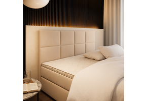 2dekans Hoofdbord Levi 140 x 100 - Beige - (Schade + Niet in originele verpakking - Kans op schade)