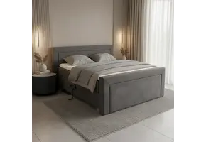 OP=OP Elektrische Boxspring President 160 x 200 Suede Antraciet - incl.  President Voetbord